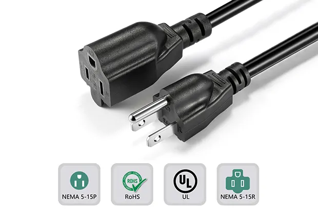 Power Cord manufacturers, NEMA 5-15P, NEMA 5-15R