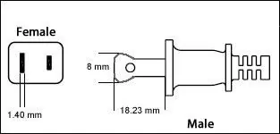 USA Polarized NEMA 1-15P 2 Pin 10 Amp