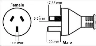 Australia AS/NZS 3112 3 Pin 10 Amp