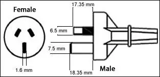 Australia AS/NZS 3112 3 Pin 15 Amp