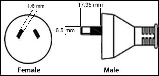 Australia AS/NZS 3112 2 Pin 2.5 Amp