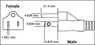 Japan JIS C 8303 Class Class I 3 Prong 15 Amp