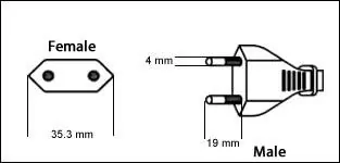 Korea KS C 8305 2 Prong 2.5 Amp