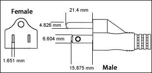 Mexico Grounded NEMA 5-15 3 Pin 15 Amp