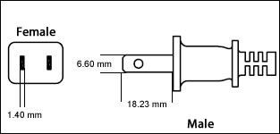 Canada Non-Polarized NEMA 1-15 2 Pin 10 Amp