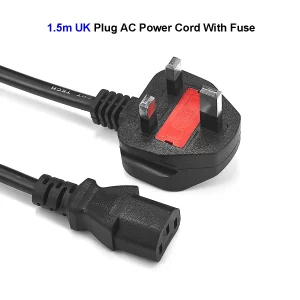 UK Plug Power Cord 1.5m 1.8m 6ft Main Kettle IEC 320 C13 Power Extension Cable For PC Computer Monitor Printer 3D Printer TV