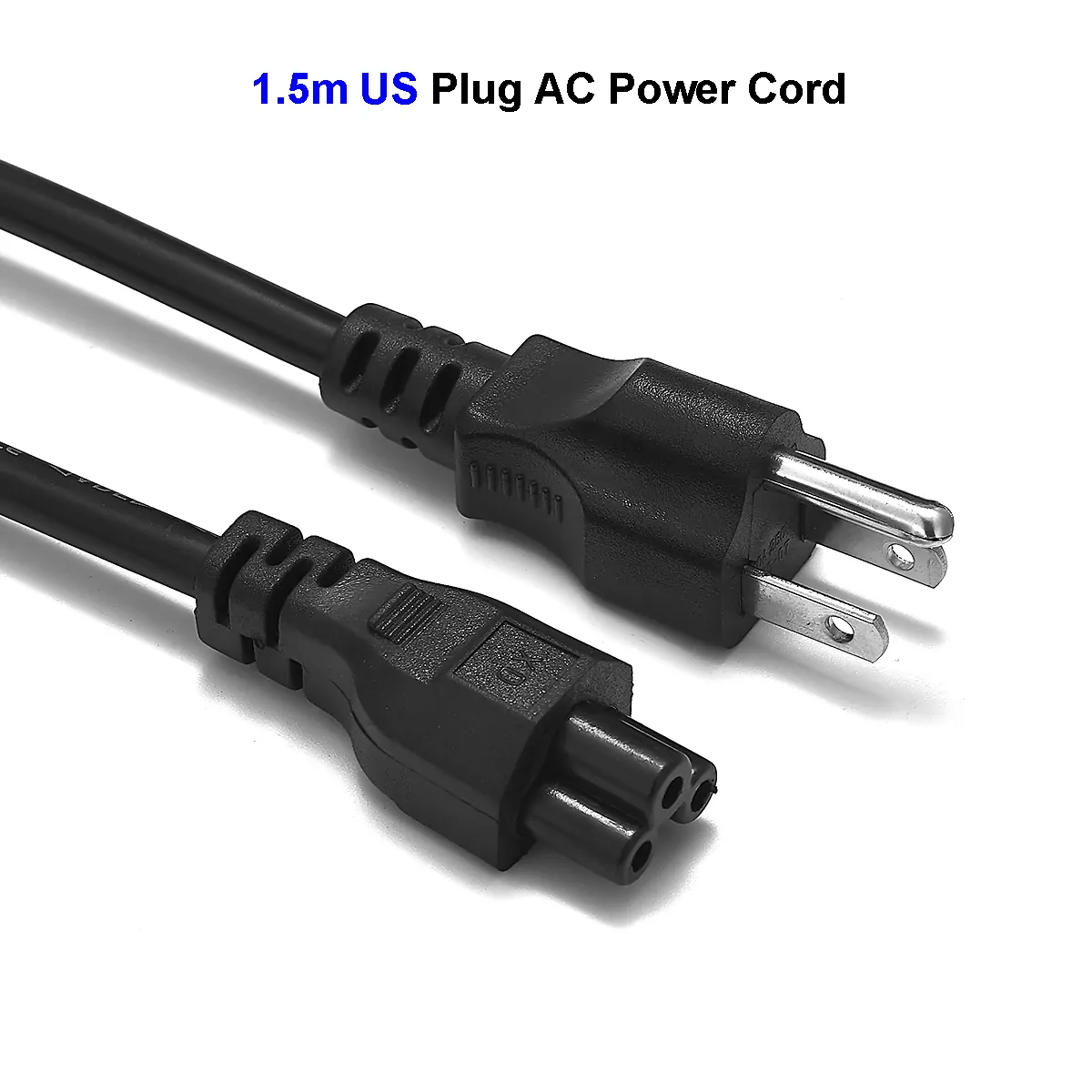 US Plug Power Cable 3 Pin Prong C5 Cloverleaf American USA Power Cable Cord 1.2m 4ft For AC Adapters Laptop Notebook