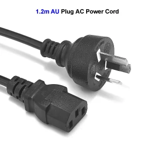 3 Prong Strømkabel AU-plugg IEC C13 AC-adaptere Strømledning Kobberledninger 1,2 m 4 fot For bærbar PC Dataskjerm Skriver